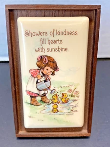 Vintage Hallmark Little Gallery 1984 "Showers of Kindness Fill Hearts with " - Picture 1 of 4
