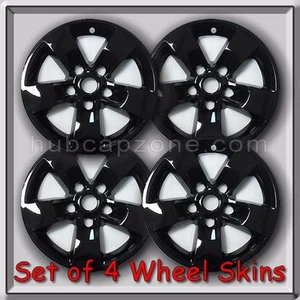 Black 17" Dodge Ram Truck 1500 2014-2015 Wheel Skins Hubcaps Wheel Covers Set 4 - Picture 1 of 2