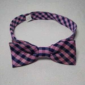 Bowtie Boys Checkerd Pink, Navy Blue Adjustable Strap One Size Excellent  - Picture 1 of 7