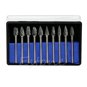 Tungsten Steel Dentist Dental Lab Burrs Burs Rotary Tool Tooth Drill Bit 10PCS - Picture 1 of 6