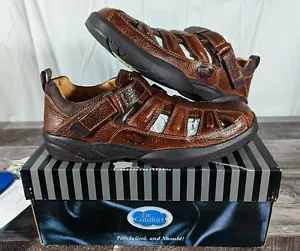 Dr Comfort Fisherman Leather Diabetic Shoes Sandals W Gel Inserts Size 9M - Picture 1 of 12