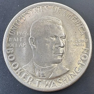 1946 D Booker T Washington Commemorative Half Dollar - AU Condition - Image 1 of 4