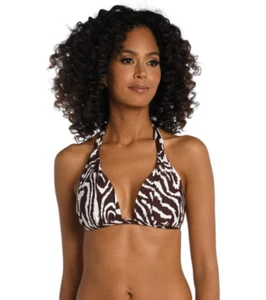 La Blanca X1704 Womens Fierce Reversible Halter Swim Top, Java, 8 - Picture 1 of 3