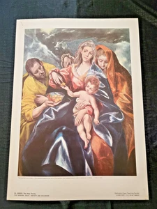 DIE HEILIGE FAMILIE - EL GRECO - LITHO DRUCK - 17" X 12 1/4" - - Bild 1 von 5