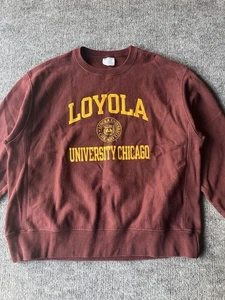Champion Reverse Weave Loyola University Chicago Crewneck Sweatshirt Maroon L - Picture 1 of 11
