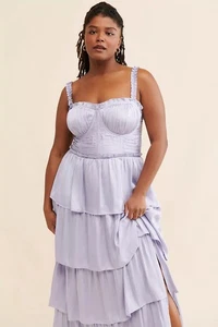 Anthropologie ASTR the Label Tempany Tiered Maxi Dress Light Purple Size 1X NWOT - Picture 1 of 10