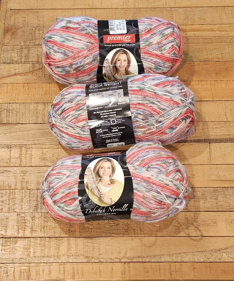 Premier Yarns Serenity Sock Yarn Deborah Norville paprika DN104 Lot Of 3 Skeins  - Image 1 of 3