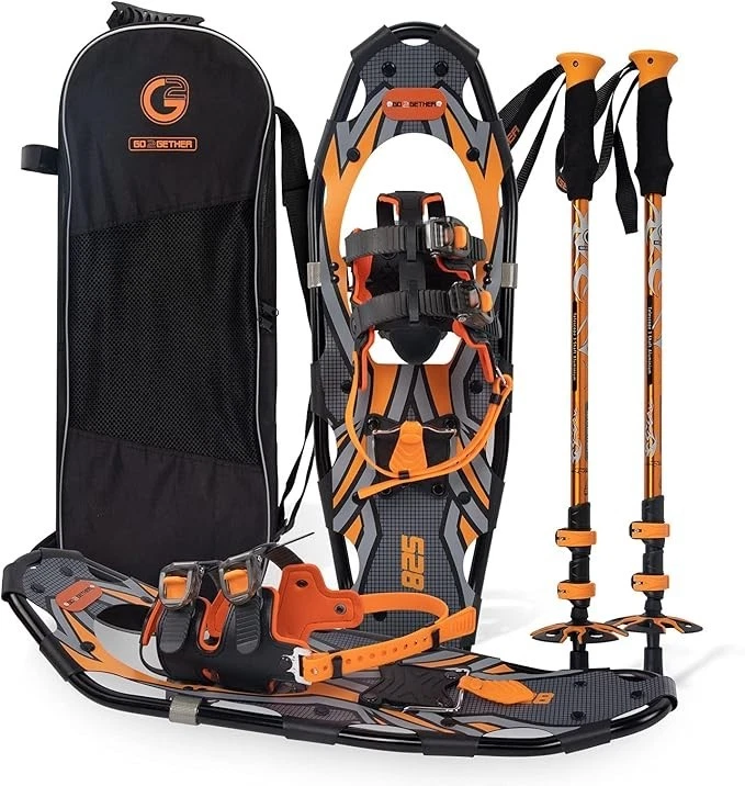 G2 25" LIGHTWEIGHT SNOWSHOES FOR MEN AND WOMEN, WITH TREKKING POLES, ORANGE - Image 1 of 1