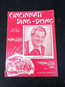 Cincinnati Ding-Dong Sheet Music Trolley Art Lund 1952 Only 1 on Ebay - Picture 1 of 2
