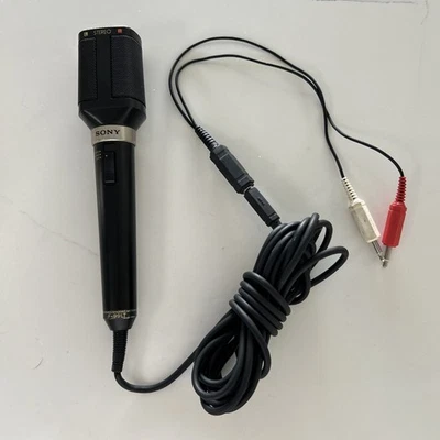 Sony F-99LT One Point Dynamic Stereo Microphone 1980s Vintage Tested Works - Image 1 of 4