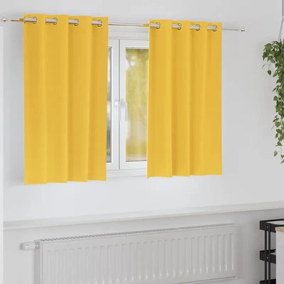Curtains with Curtains 2 pcs Mustard yellow Polyester vidaXL - Image 1 of 4