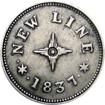 1837 Boston Massachusetts Hard Times Token Roxbury Coaches Transporte HT-169 Foto 1 de 2