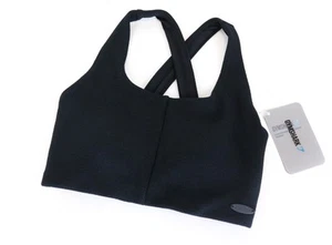 GYMSHARK XS Poise Sports Bra Black Stretch Sleeveless with Cross Straps - Picture 1 of 5