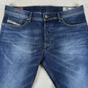 Diesel Men’s 36x30 Tepphar Slim Carrot Stretch Button Fly Denim Blue Jeans - Picture 1 of 12