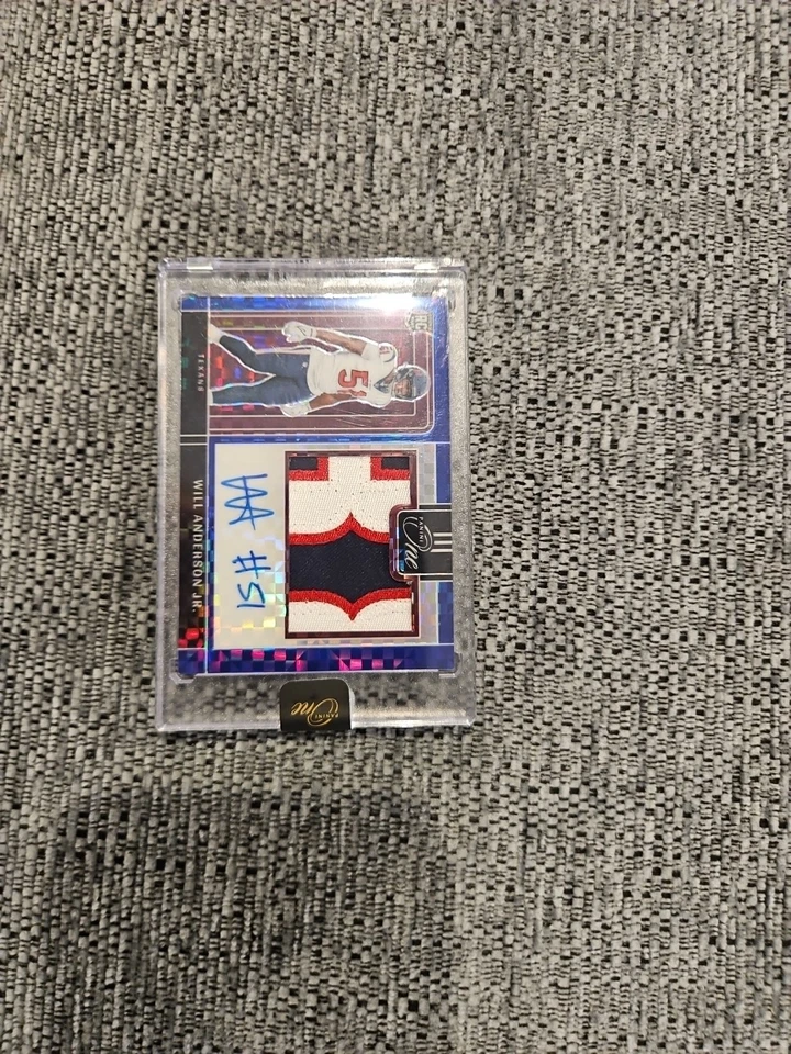 2023 Panini One Precision Blue /75 Will Anderson Jr RPA Rookie Patch Auto RC - Image 1 of 4