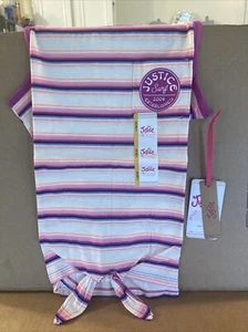 Justice Kids Print Tank Stripes -Brand New With Tags-Size L (12/14) - Picture 1 of 7
