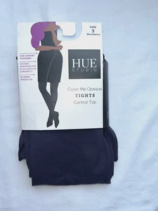 Hue Studio Damen 90D Opaque Control Top Tights Blackberry Größe 3 - Bild 1 von 3