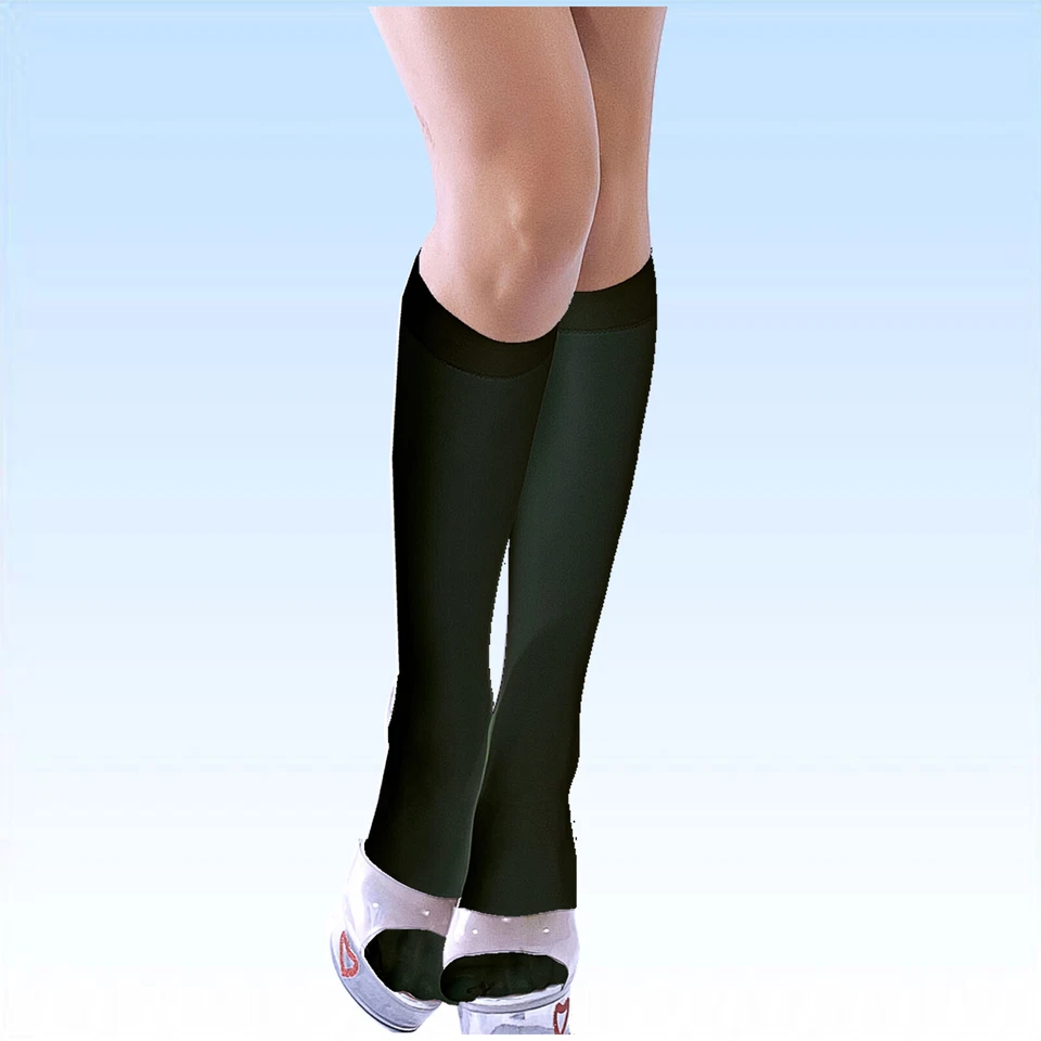 Nylon Kniestrümpfe Schwarz Strumpf Feinstrümpfe Strümpfe Kniestrumpf - Bild 1 von 1