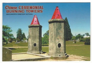 POSTAL Ceremonial Chino Torres Ardientes Beechworth Cementerio Víctima c. Años 90 - Imagen 1 de 1