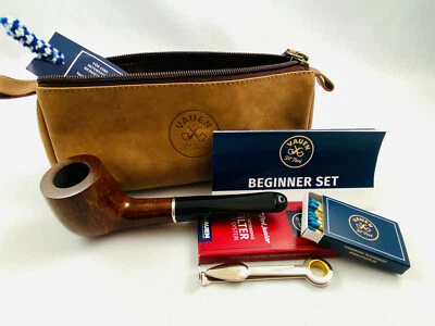 VAUEN Pfeife Starter Anfänger Set 9086 - gerade dunkel braun inkl. Tasche - Bild 1 von 4