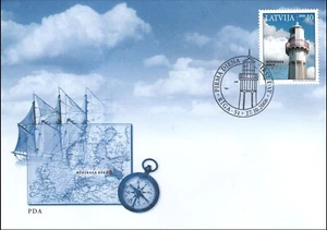 Mapa Faro Mērsraga Bāka El Golfo de Riga Letonia FDC 2006 - Imagen 1 de 1