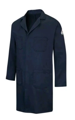 Bulwark FR (FLAME RESISTANT) Concealed Snap-Front Lab Coat Size 3XL Navy KLL6NV1 - Image 1 of 4