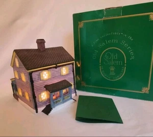 Vtg Old Salem Series Ceramic Lighted Christman House '93 NC Village Original Box - Picture 1 of 3