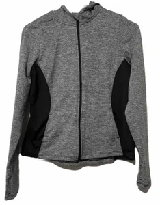 AVIA gray and black zip up hoodie jacket Youth size XL, 14-16 with Thumb holes - Picture 1 of 11