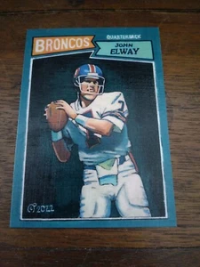 Football Art Card Print of John Elway, 1987, print edition of 500 - Picture 1 of 2
