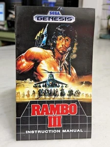Rambo III 3 (Sega Genesis, 1989) Authentic Instruction Manual Insert Only - Picture 1 of 3