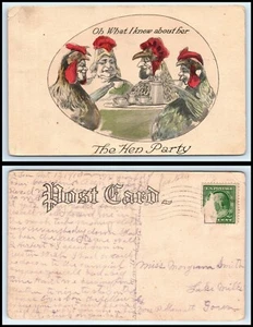 Cartolina VINTAGE - 4 uomini vestiti da galline che fanno festa "Quello che so di lei" M39 - Foto 1 di 1