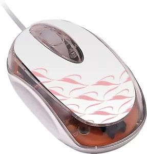 Wintec FileMate Imagine Series M1810 USB Mini Mouse White/Pink Angel Tulip - Picture 1 of 5