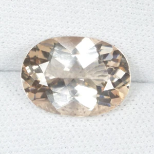 4.05 ct TOP LUSTROUS - LIGHT PEACH PINK - NATURAL MORGANITE - Oval See Vdo RST - Picture 1 of 2