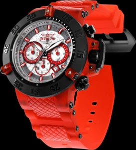 Invicta Men's Subaqua Noma Anatomic Watch 50MM Case Chrono Red Transparent Band - Picture 1 of 7