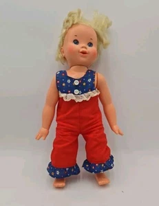 Vintage 1976 Ideal Tippy Tumbles Baby Doll Original Outfit No Battery Pack - Picture 1 of 8