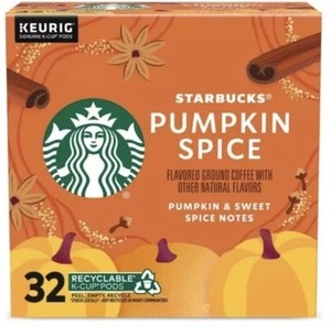 1 Box (32 Pods). Starbucks aromatisierte K-Cup Kaffeepads — Pumpkin Spice für Keurig - Bild 1 von 5