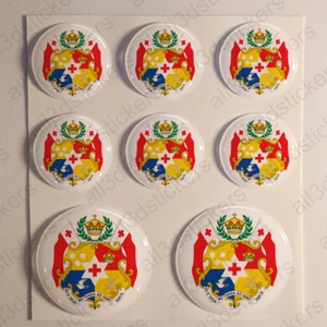 Stickers Tonga Coat of Arms Gel Domed Resin 3D Tonga Vinyl Sticker Decals Helmet - Imagen 1 de 1