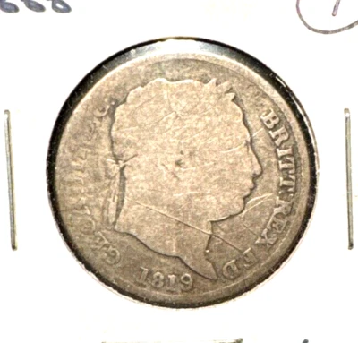 Great Britain 1819 shilling KM 666 (1) - Image 1 of 2