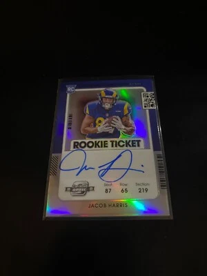 Jacob Harris 2021 Optic Contenders Rookie Ticket Auto Silver Prizm RC Rams 138 - Image 1 of 2