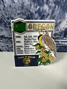 OREGON MEADOWLARK FLAG BEAVER STATE OREGON GRAPE SALEM Refrigerator Magnet - Picture 1 of 6
