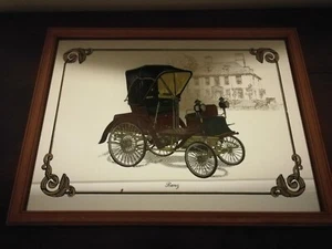 Vintage Mercedes Benz Carriage Car Mirrored Frame - Picture 1 of 2