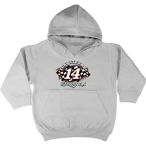 Tony Stewart Checkered Flag Toddler Littlest Fan Pullover Hoodie - Gray  4T  C Cover