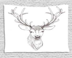 Antlers Pattern Tapestry Wall Hanging Form Bedroom Dorm Room Decor 2 Sizes - Picture 1 of 8