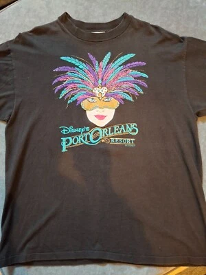 DISNEY PORT ORLEANS RESORT  T-SHIRT XL MARDI GRAS MASK SOUVENIR  - Image 1 of 4