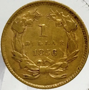 1856 $1 Large Indian Head Gold Dollar  #14302 - Picture 1 of 3