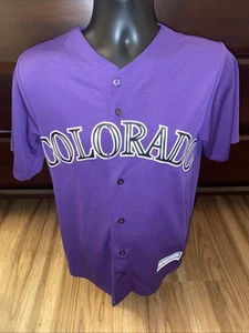 Majestic Cool Base NOLAN ARENADO #28 Colorado Rockies Purple Jersey Size Small - Picture 1 of 9