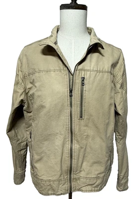 *Kuhl Burr Jacket Mens XL Tan Canvas Fleece Lined Full Zip Coat Hiking Outdoors - Image 1 of 4