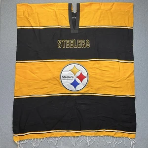 Poncho suéter con logotipo del equipo de la NFL negro amarillo de los Pittsburgh Steelers - Imagen 1 de 13