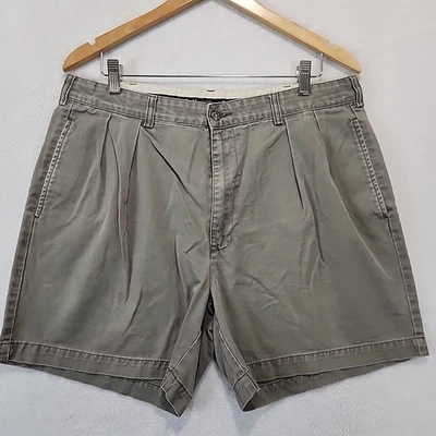 Мужские винтажные плиссированные шорты хаки Polo Ralph Lauren 36 100% хлопок - Изображение 1 из 4