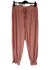 Sunday in Brooklyn Anthropology Grayson Ruffled Hem Lounge Pants Peach Sz L - Picture 1 of 11